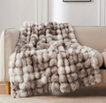 COOVA Soft Bubble Faux Fur Throw Blanket, 50"x60"