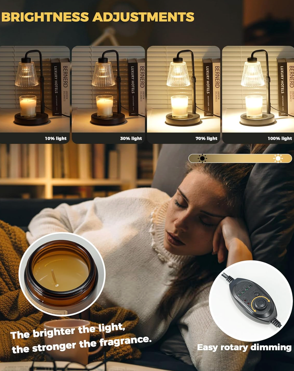 Candle Warmer Lamp with Timer, Birthday Gifts for Women Home Decor