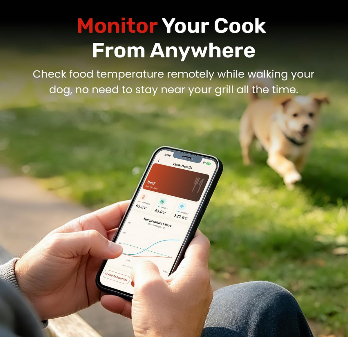 Wireless Meat Thermometer with Standalone Base, ±0.18°F Accuracy