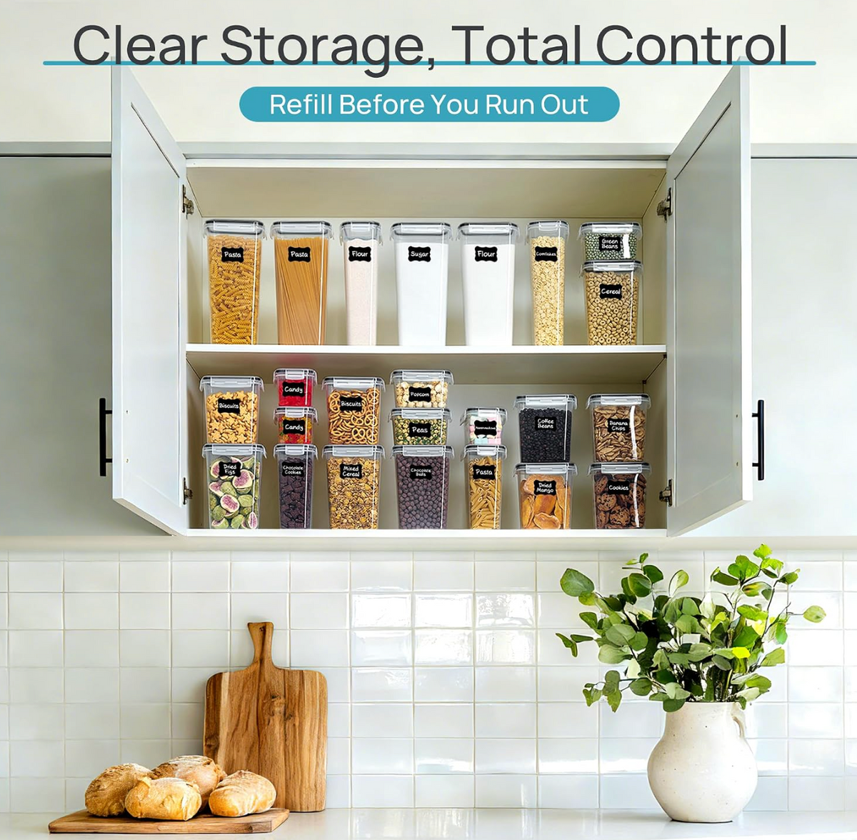 Vtopmart Airtight Food Storage Containers with Lids, 24 pcs