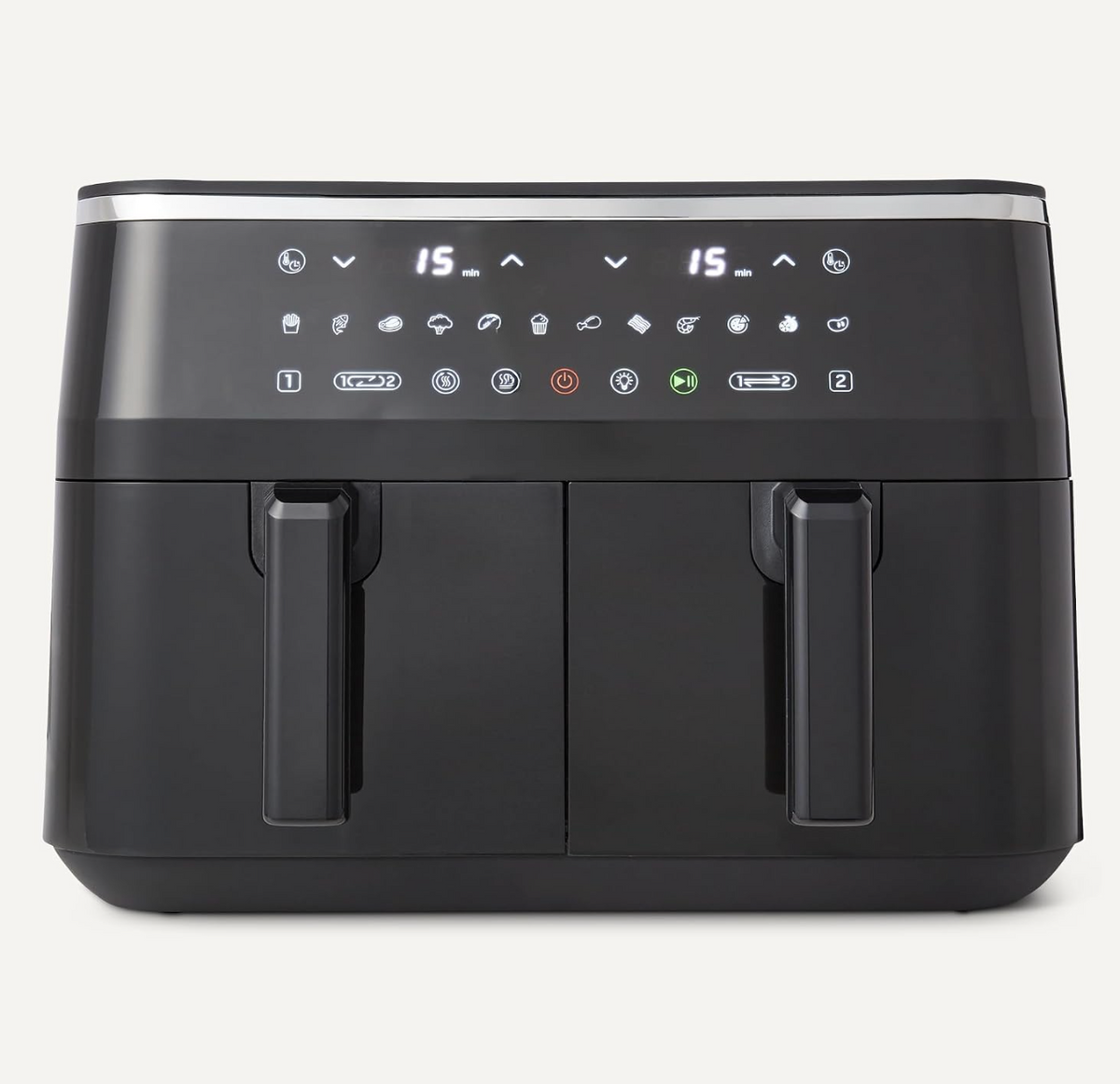 Air Fryer, 8.8QT with Dual Basket, Easy View Window, Black